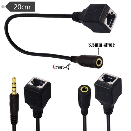 DC3.5公/母转RJ45网口触摸屏连接线RJ45 Female to DC3.5 4级4节