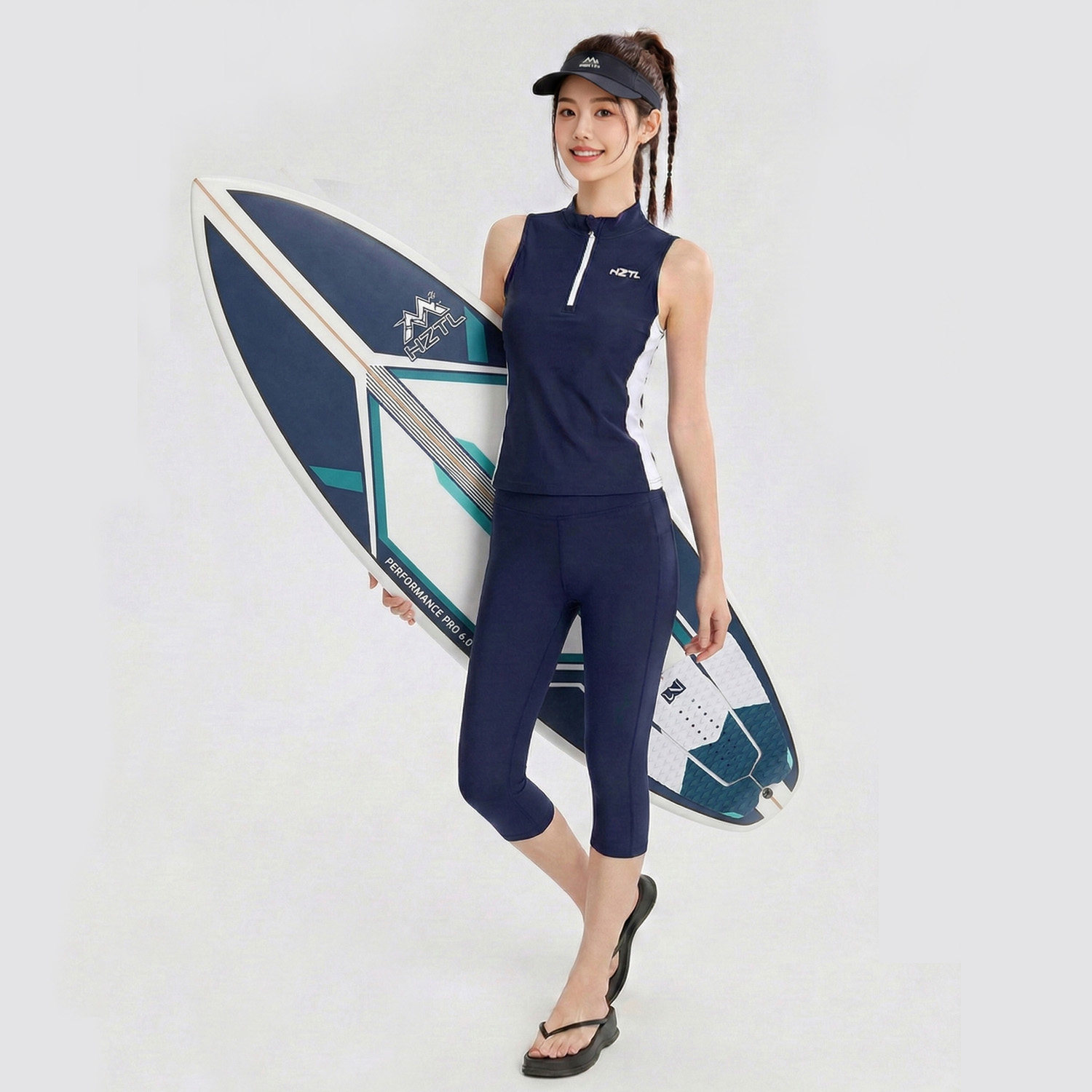 分体泳衣女两件套2026新款无袖七分裤保守学生专业竞速游泳馆专用