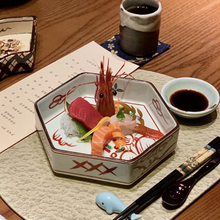 日式手绘六角陶瓷盘omakase日料刺身拼盘碗料理前菜烤肉摆盘餐具