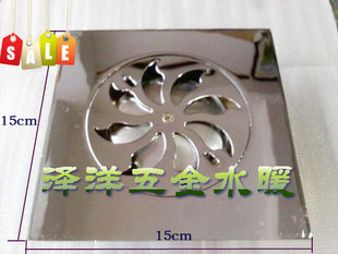 铜防臭15cm×15cm大地漏卫生间淋浴大流量地漏75管110管径用地漏