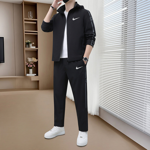 耐克顿休闲套装男士2024秋季新款宽松运动夹克长裤中青年一套搭配
