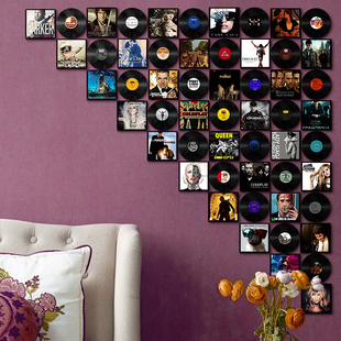 黑胶唱片有框挂画KTV海报咖啡馆餐厅酒吧ins墙面装饰创意复古壁饰