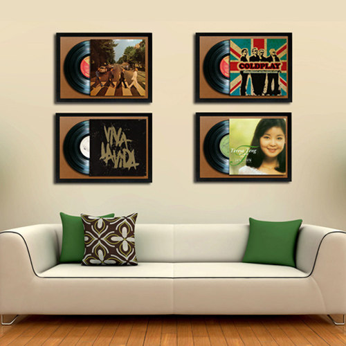 黑胶唱片个性风电表箱装饰挂画