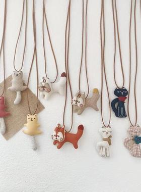 新款小清新森系棉麻手工挂饰项链