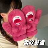 Демисезонные перчатки, удерживающий тепло милый ветрозащитный флисовый комплект для школьников, увеличенная толщина