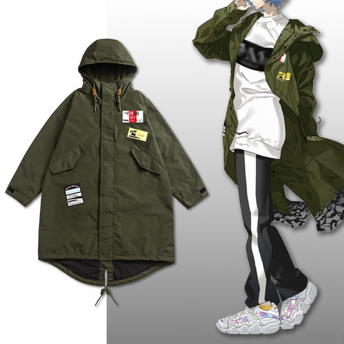 胶囊工作室复古动漫人物cos常服M51中长款连帽风衣休闲长外套大衣