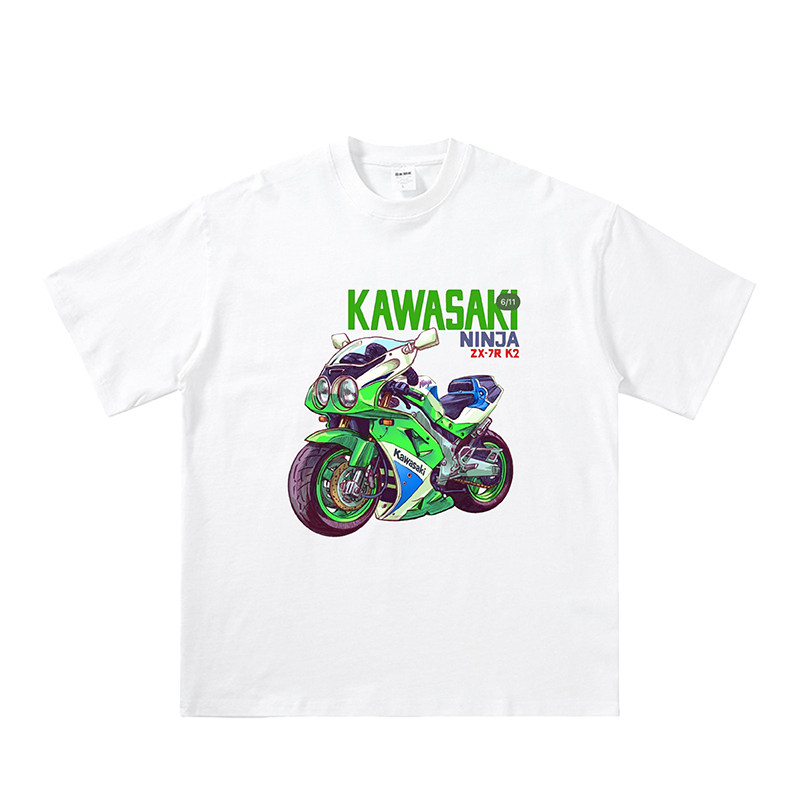 胶囊工作室川崎重机车摩托爱好者文化骑行T恤短袖男女纯棉半袖衫,男装,T恤,淘宝优惠券,粉丝福利购,淘宝优惠卷