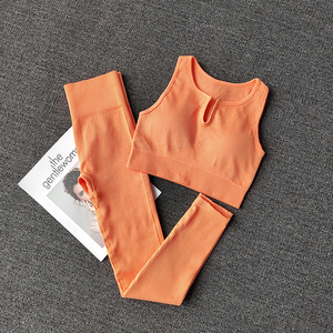 欧美运动套装女聚拢性感瑜伽服提臀收腹透气速干跑步健身房两件套