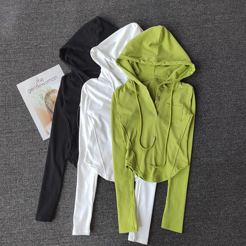 长袖透气速干显瘦棉上衣