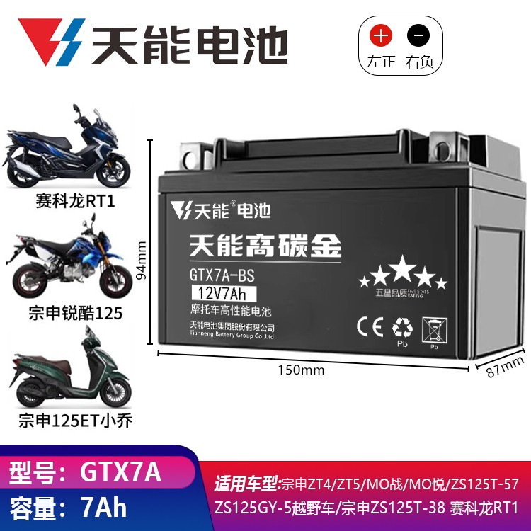 适用本田CB500F 500X CB400X 400F佛沙NSS350 250摩托车电瓶 电池