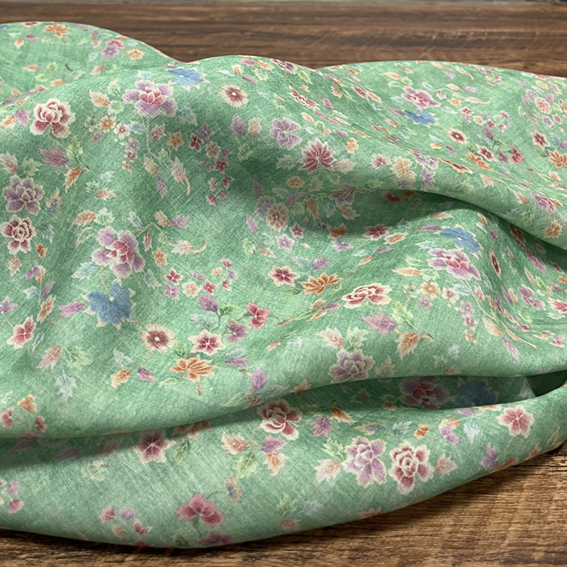复古印花数码印花苎麻透气舒服