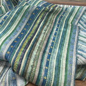 布久以逅民族风纯苎麻印花衬衫 理念 连衣裙旗袍面料条纹半身裙料