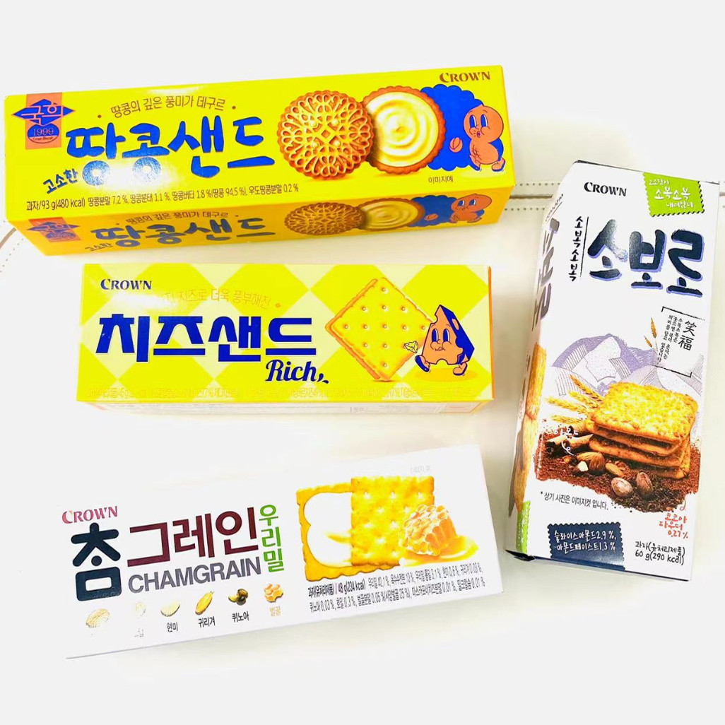 韩国克丽安花生夹心饼干五谷蜂蜜牛奶味夹心饼干芝士夹心饼干