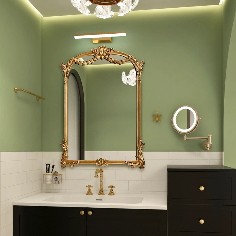 梳妆镜智能LED浴室镜法式轻奢墙面镜装饰镜洗手台镜子化妆镜复古