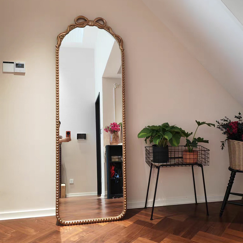 靠墙落地全身镜美式复古壁挂入户墙造型装饰镜子艺术蝴蝶结穿衣镜,住宅家具,穿衣镜,淘宝优惠券,粉丝福利购,淘宝优惠卷