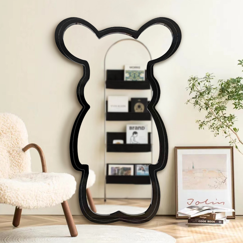 穿衣镜女生卧室全身镜造型ins风北欧轻奢可爱落地试衣镜装饰镜子