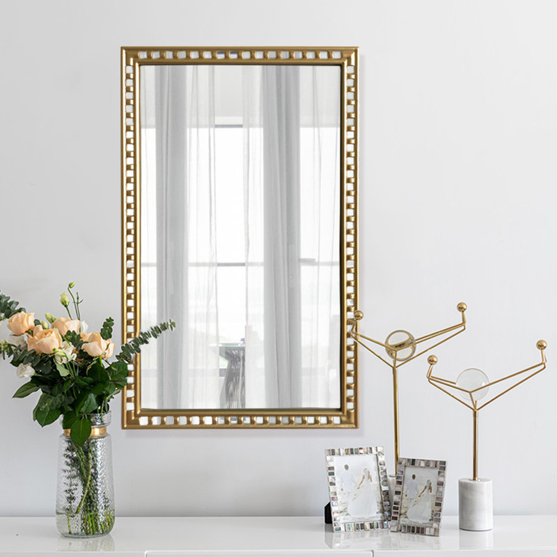 酒店欧式梳妆壁挂化妆镜卫生间镜子KTV装饰镜墙面穿衣玄关家用镜