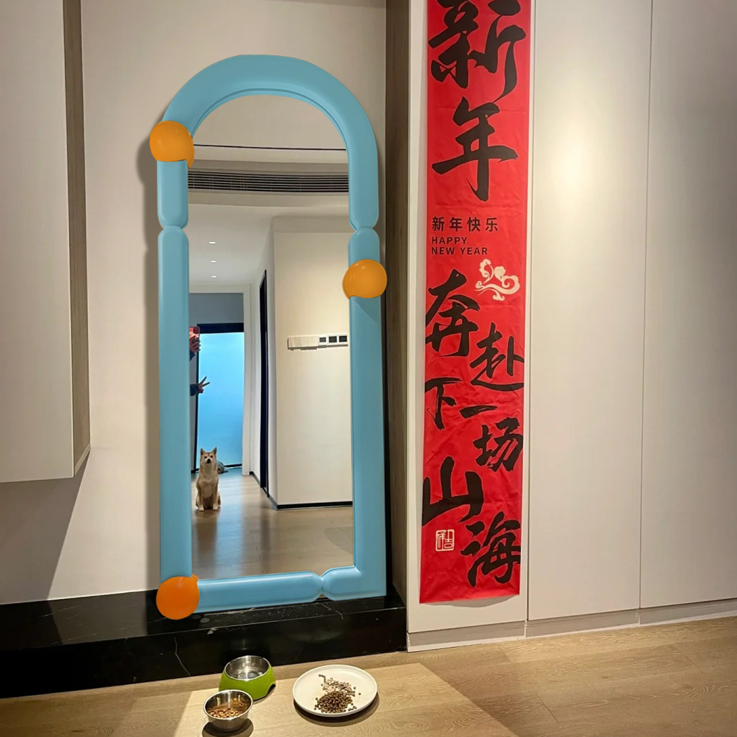 北欧ins风全身镜壁挂异形拍摄落地镜靠墙酒店家用墙面穿衣镜女生