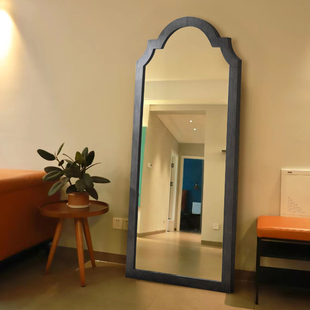 简约落地镜子家用卧室轻奢全身镜穿衣浴室镜立体试衣镜ins风刻字