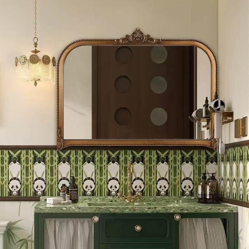 浴室镜壁挂式卫生间镜子化妆镜壁炉装饰镜异形智能镜不规则梳妆镜