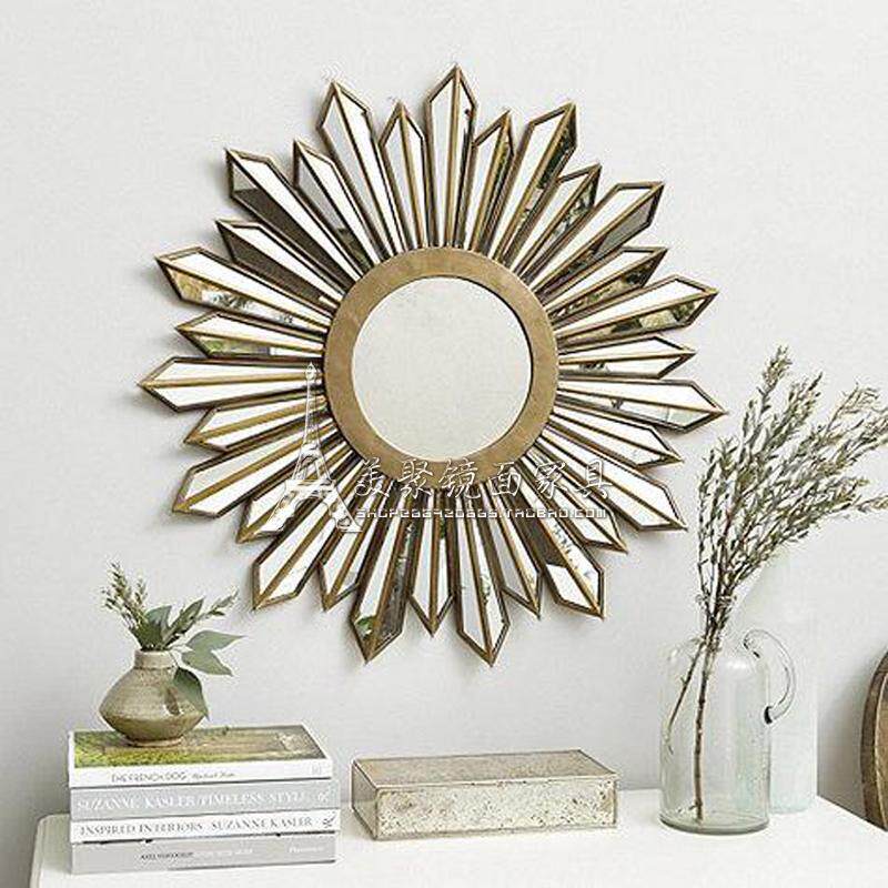 法式立体软装装饰挂镜壁挂镜玄关镜壁炉镜镜子定制餐边镜大厅镜子