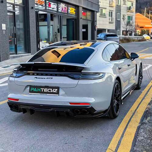 适用于新款971.2帕拉梅拉改装paktechz碳纤维后扰流后杠包角尾翼