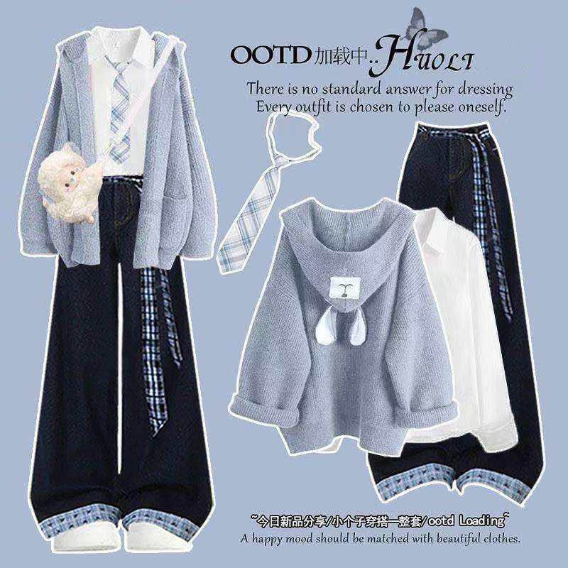 韩系秋季穿搭学院风jk休闲套装2025巨好看的秋装一整套减龄小个子