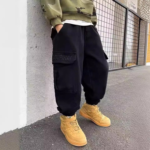 裤 2024新款 炸街中大童春季 儿童裤 时尚 男童工装 卫裤 休闲 子春秋装