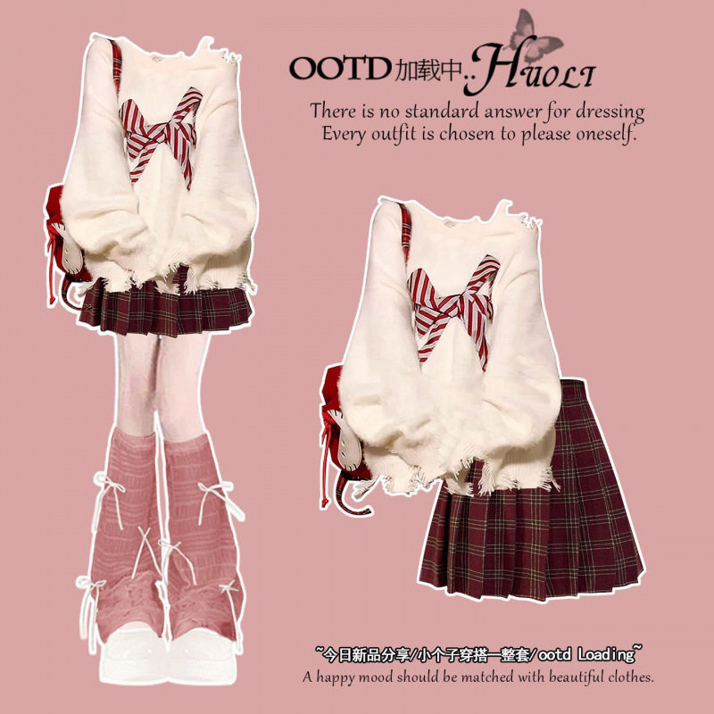 明媚千金感红色连衣裙2025秋初恋miu系约会穿搭爆款学院风百褶裙