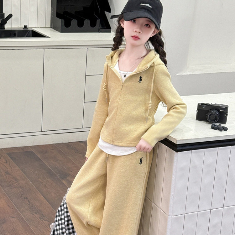 女童卫衣套装2025春秋儿童时尚洋气休闲运动服中大童韩版两件套潮,童装/婴儿装/亲子装,儿童运动套装,淘宝优惠券,粉丝福利购,淘宝优惠卷