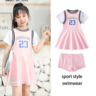 女孩分体游泳 式 定制儿童泳衣女童小中大童2025宝宝公主裙装 款