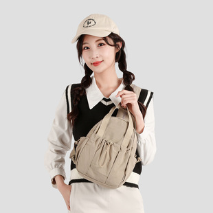 跨境休闲大容量尼龙运动胸包2025新款 简约旅行双肩背包外贸