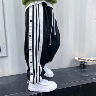 裤 运动裤 2023童装 新款 子宽松中大童帅气时髦潮排扣春秋 男童秋季