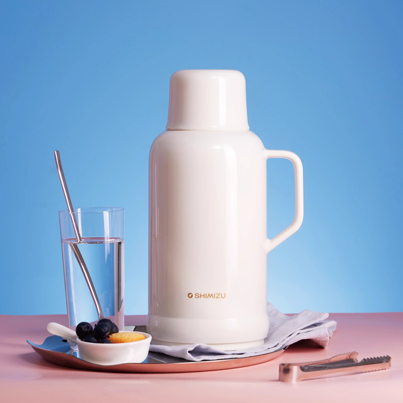 清水1281家用热水瓶1.6L咖啡壶可爱马卡龙玻璃内胆保温暖水瓶