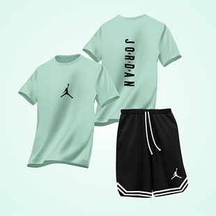 备速干衣短袖 运动套装 男夏季 跑步装 T恤宽松冰丝篮球训练健身衣服