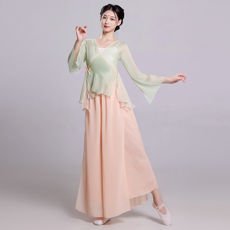 古典舞舞蹈服飘逸女身韵纱衣练功服中国舞演出服艺考套装表演服
