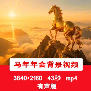 以梦为马马年金色年会励志文字开场5秒倒计时有请主持人背景视频