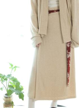 裳裳者午后两片格纹撞色传统汉服