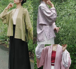 短衫 原创宋制天丝麻直领对襟飞机袖 日常传统汉服 南烛 裳裳者华