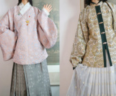 短衫 裳裳者华 仿宋锦明制暗纹直领大襟交领立领对襟琵琶袖 袄夹衣