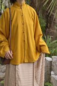短袄夹衣春秋汉服 日常明制立领竖领翻领对襟直袖 裳裳者华 向日葵
