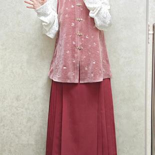 裳裳者华 清茶 原创春夏明制传统汉服女日常制服西装中长马面裙