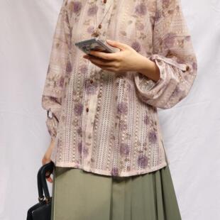 春夏汉服 宋制飞机袖 裳裳者华镂空玫瑰日常明制立领对襟弓袋袖 短衫