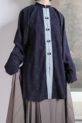 裳裳者华春秋明制弓袋袖立领衫