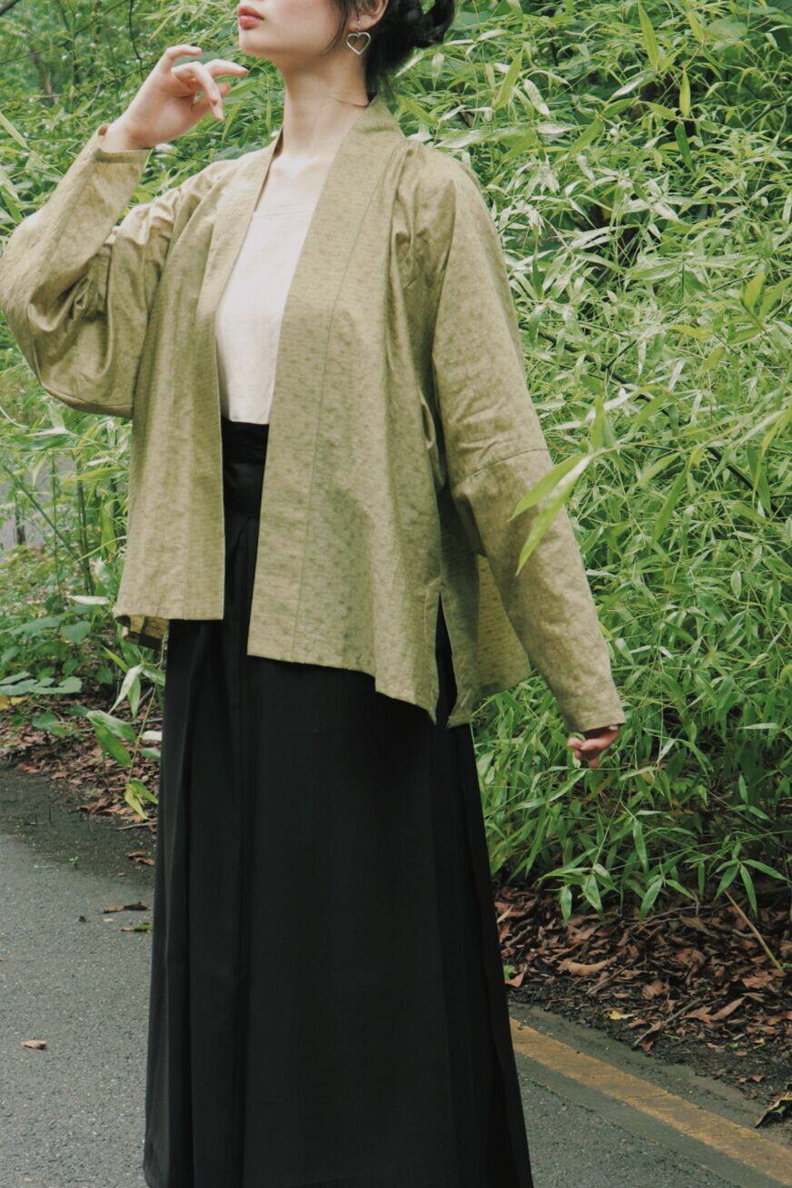 CHANGSHANGER HUANANZHU ORIGINAL SONG-MADE TENCEL LINEN STRAIGHT COLLAR AIRPLANE SLEEVE SHORTS DAILY TRADITIONAL HANFU