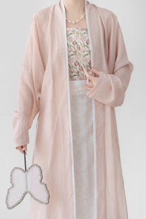 短衫 裳裳者华春燕春夏秋宋明制天丝提花直领对襟长衫 褙子方领半袖