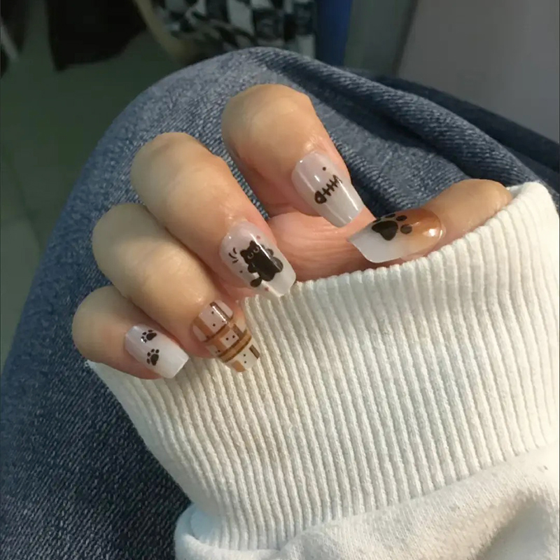 【猫鱼】猫眼穿戴甲指甲贴片纯手工美甲假指甲3034#