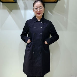 韫YUN长袖翻领双排扣中长款风衣