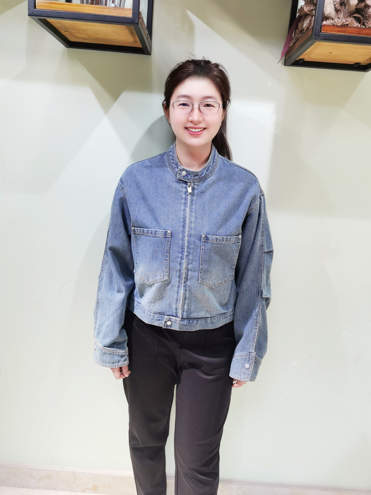 欧货复古水洗小个子立领夹克牛仔衣女春季新款韩版显瘦牛仔外套女