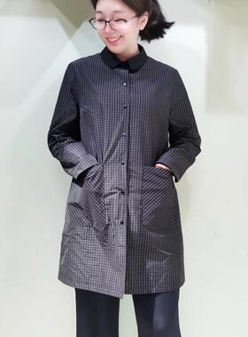 YUN韫2024秋装外套翻领单排扣韩系氛围感中长款女双面穿风衣 3952